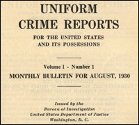 Cover of the FBI's first Uniform Crime Report