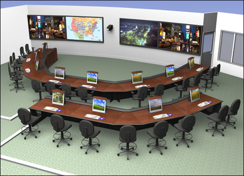 Architectural rendering of planned Director’s command staff/operations room.