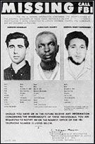 FBI photographs of slain civil rights workers Andrew Goodman, James Earl Chaney, and Michael Schwerner