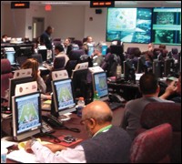 Inside the Joint Operations Center during the 2007 Super Bowl in Miami.