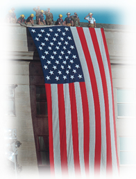 Photo: Placing U.S. Flag over the Pentagon