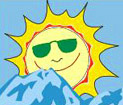 sun with sunglasses