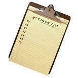 Clipboard with a checklist