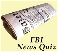 Photograph of New paper - with text 'FBI News Quiz'