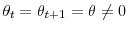  \theta_{t}=\theta_{t+1}=\theta\neq0