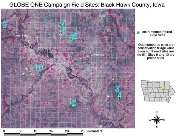 GLOBEONE Campaign Field Sites map