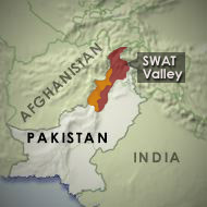 Pakistan, Afghanistan, SWAT Valley, map