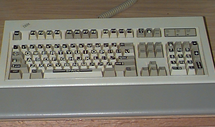 Keyboard with enlarged lettering