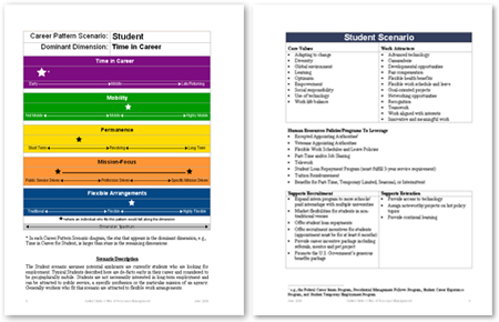 Quick view of a Career Pattern Scenario and description