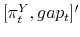  [\pi_{t}^{Y},gap_{t}]^{\prime}