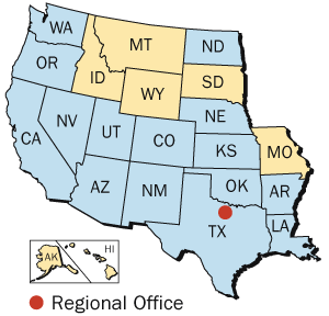 Map of NRC Region IV