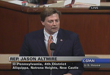 Congressman Altmire speaking on the Floor of the House of Representatives