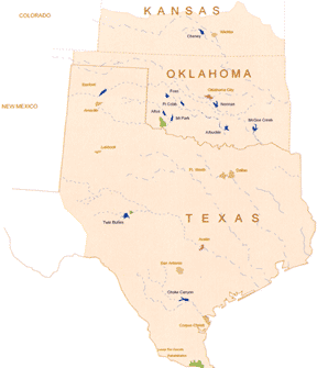 Area Map of the Oklahoma Texas Area Office