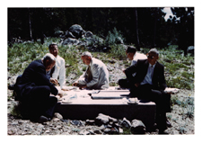 [Harold C. Urey and others at a meeting in Boulder, Colorado]. [ca. Early 1960s].