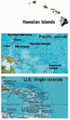 Map of Islands in the Pacific and Caribbean