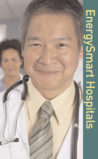 Photo of a doctor with the EnergySmart Hospitals logo