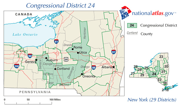 Map of the 24th Congressional District of New York