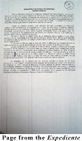Page from the Expediente