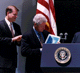 President Clinton Receiving the Report Cloning Human Beings at the White House, June 8, 1997