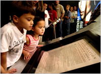 Children read the U.S. Declaration of Independence