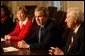 President George W. Bush addresses the media during a bipartisan meeting on Welfare Reform in the Cabinet Room Tuesday, Feb. 11, 2003.  White House photo by Tina Hager