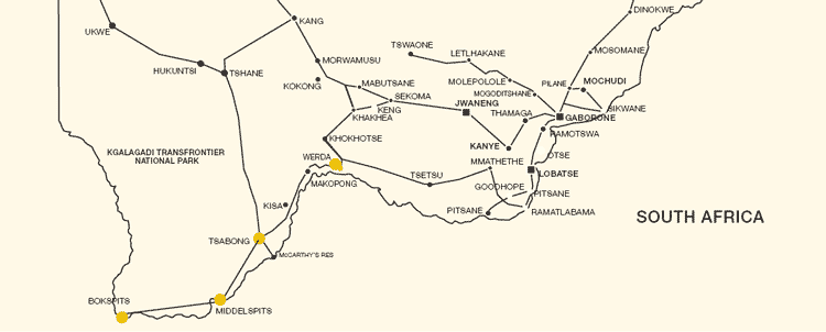 Map of Southern Botswana