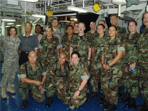 The FDPMU team aboard the USS Peleliu while on assignment.