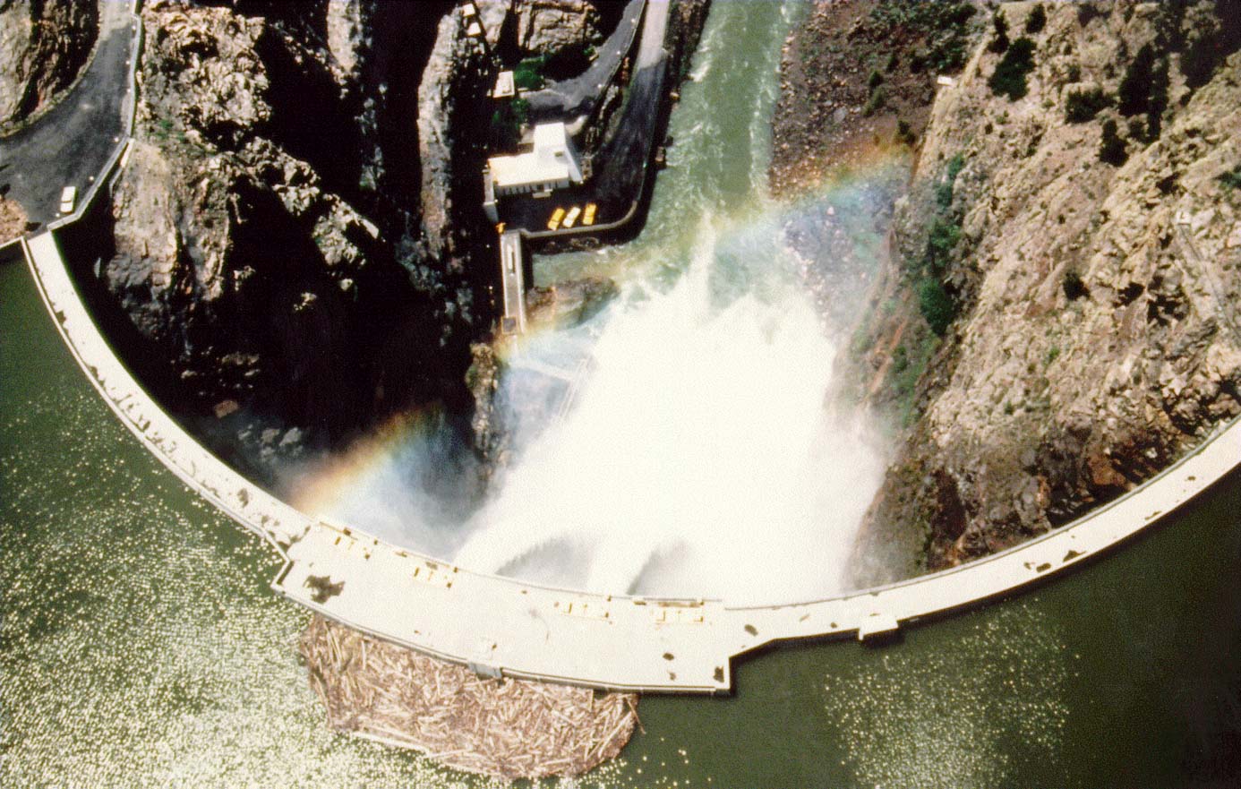 Aerial View of Morrow Point Dam