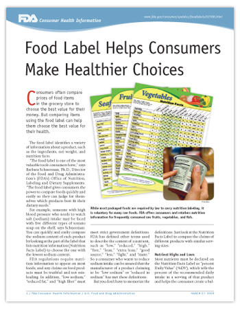 Cover page of PDF version of this article, including photos of various food labels.