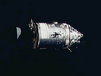 Image of the Apollo 14 Command and Service Module (CSM) spacecraft