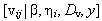 Notation depicting the conditional probability of composite field interviewer region effects (nu) within the State, assuming that the data (y) and the following parameters are known: fixed effects (beta), State random effects (eta) and the associated 4 by 4 variance-covariance matrix (D sub nu).