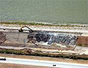 photo: Aerial view of cutoff wall trench excavation