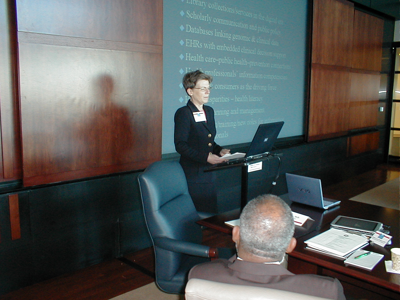Betsy Humphreys, NLM Deputy Director, presenting to EnHIP attendees at Morehouse School of Medicine