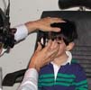 Child taking an eye exam