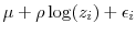 \displaystyle \mu + \rho \log(z_i) + \epsilon_i