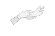 Illustration of hands wearing plastic gloves
