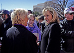 Supporters greet Mary at the Vets for Victory Rally at the Oklahoma State Capitol in February