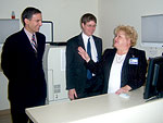 Federal Funding for A.O. Fox Hospital in Oneonta - Rep Arcuri learns about new technology from Dr. Carlton Rule, Executive Vice President of Fox Hospital and Trish Coursen, Director of the Imaging Department