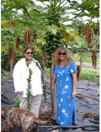 Commissioner Stamps with Cheryl Vasconcellos, Executive Director of the Hana Community Health Center, while touring the Hana Fresh Farm.  