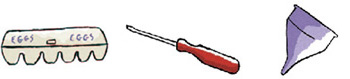 Proteins, like many everyday objects, are shaped to get their job done. The long neck of a screwdriver allows you to tighten screws in holes or pry open lids. The depressions in an egg carton are designed to cradle eggs so they won't break. A funnel's wide brim and narrow neck enable the transfer of liquids into a container with a small opening. The shape of a protein—although much more complicated than the shape of a common object—teaches us about that protein’s role in the body.