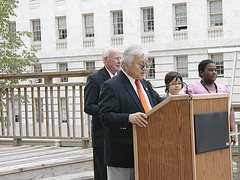 Picture of Rep. Honda announcing the introduction of the bill. Picture by Kent Franklin