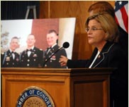 Ileana Ros-Lehtinen speaking to the press