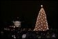 Crowds on the Ellipse watch the annual lighting of the National Christmas Tree in Washington, attended by President George W. Bush and Laura Bush, Thursday evening, Dec. 1, 2005, during the Pageant of Peace. White House photo by Paul Morse