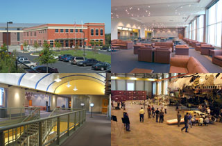 Four photos of Training Center campus.