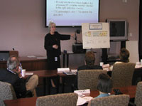 An instructor leading a typical class at the NTSB Training Center