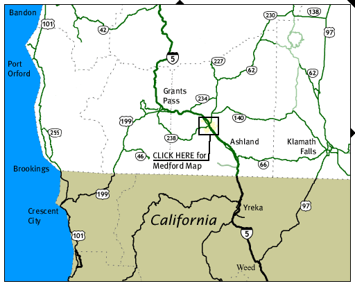 Map of Southwest Oregon