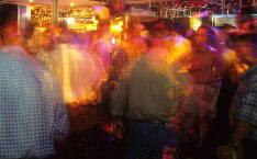 Students enjoying night life in a bar