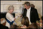 President George W. Bush toasts Her Majesty Queen Elizabeth II of Great Britain following welcoming remarks Monday, May 7, 2007, during the State Dinner in her honor at the White House. White House photo by Shealah Craighead