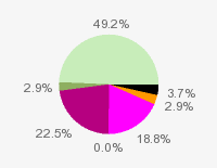 Pie chart: in table form below