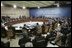 President George W. Bush meets with the NATO-Ukraine Commission at NATO Headquarters, Brussels, Belgium, Tuesday Feb. 22, 2005. 